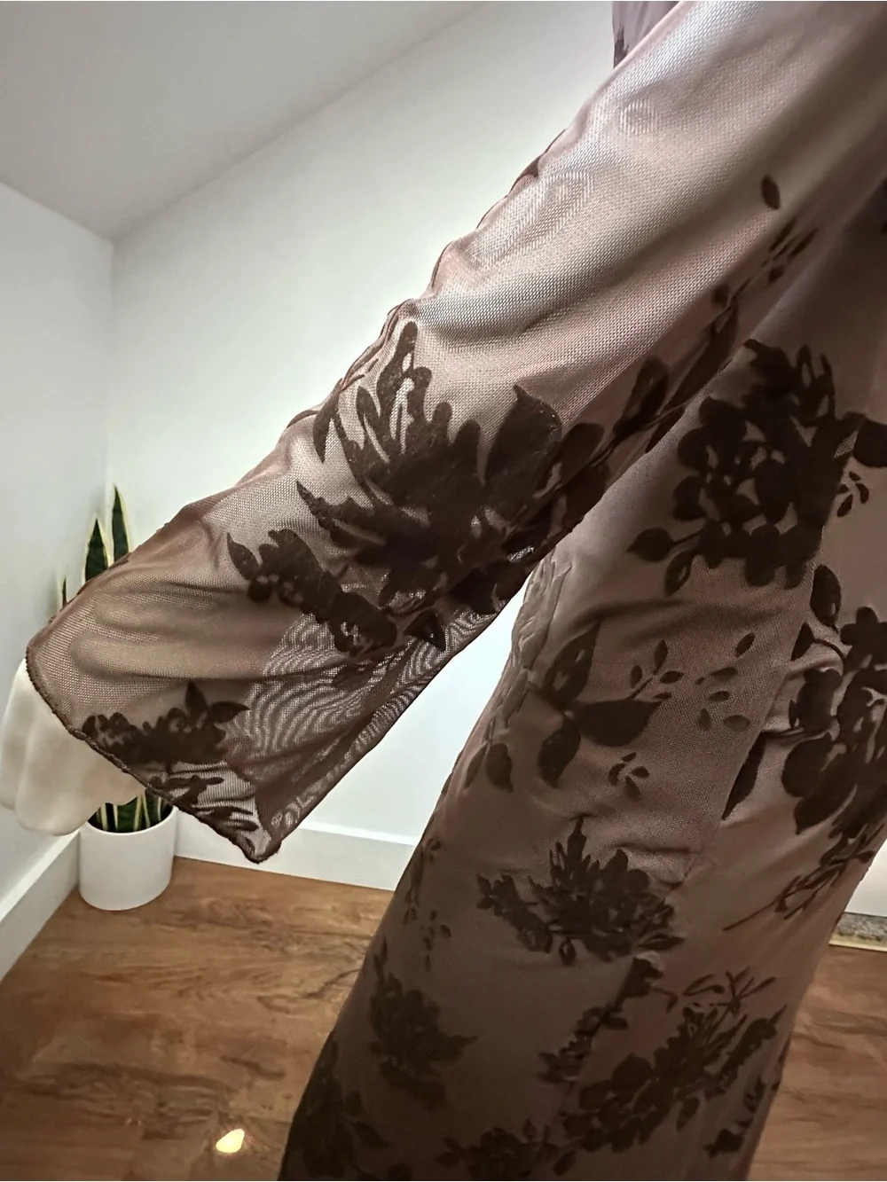 Thrifty/Thirties Brown Floral Maxi Dress (Label Shown) - Picture 7 of 11